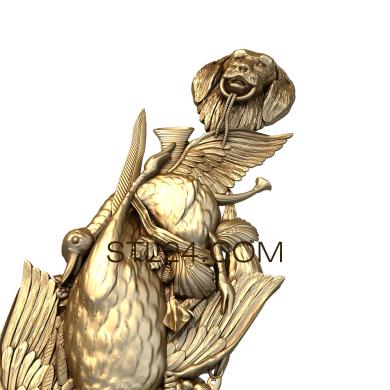 Art panel (Hunting trophies-1, PD_0014) 3D models for cnc